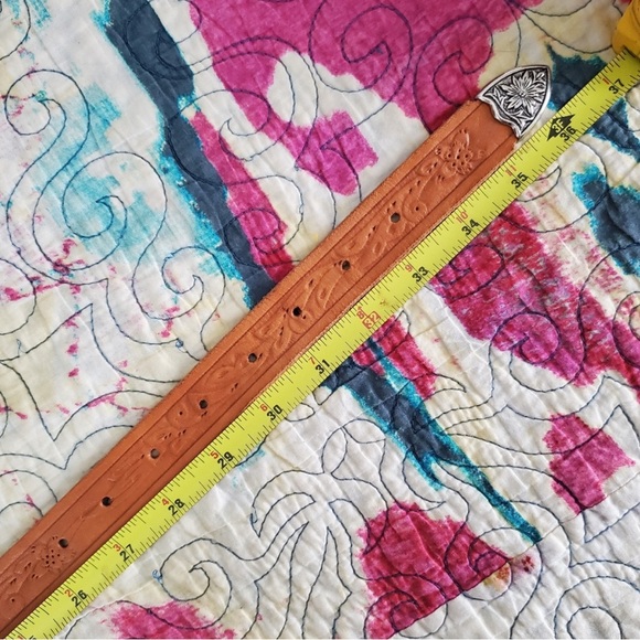 Spell Cactus Rose Tooled Leather Belt VERY RARE! - Picture 2 of 7